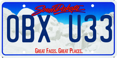 SD license plate 0BXU33
