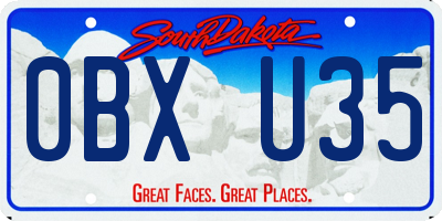 SD license plate 0BXU35