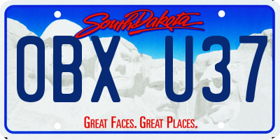 SD license plate 0BXU37