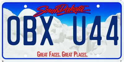 SD license plate 0BXU44