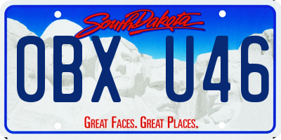 SD license plate 0BXU46
