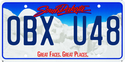 SD license plate 0BXU48
