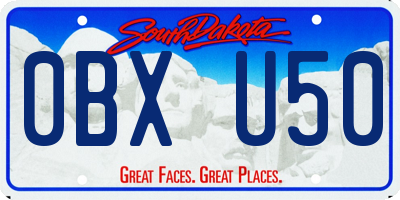 SD license plate 0BXU50