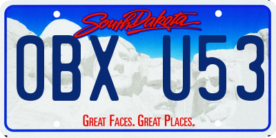 SD license plate 0BXU53