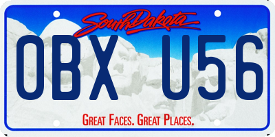 SD license plate 0BXU56