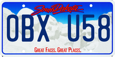 SD license plate 0BXU58