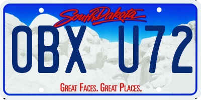 SD license plate 0BXU72