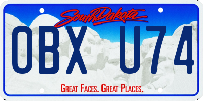 SD license plate 0BXU74