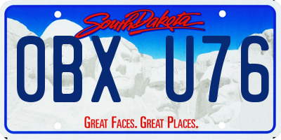 SD license plate 0BXU76