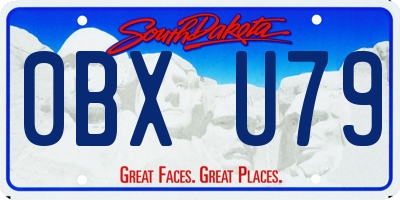 SD license plate 0BXU79