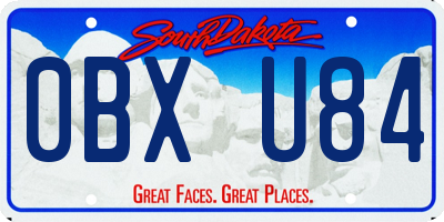 SD license plate 0BXU84