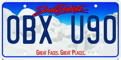 SD license plate 0BXU90