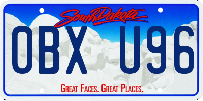 SD license plate 0BXU96