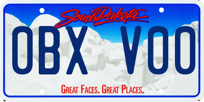 SD license plate 0BXV00
