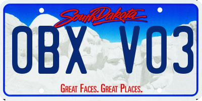 SD license plate 0BXV03