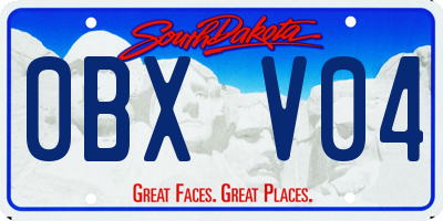 SD license plate 0BXV04