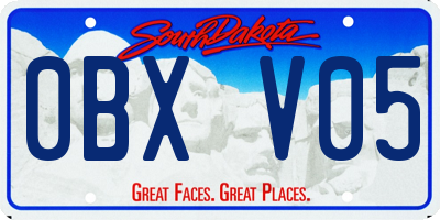 SD license plate 0BXV05