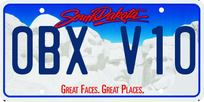 SD license plate 0BXV10