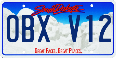 SD license plate 0BXV12