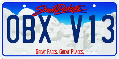 SD license plate 0BXV13