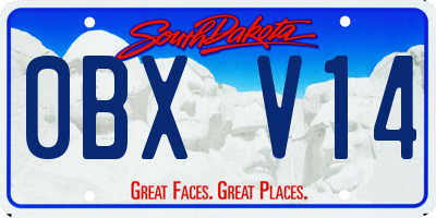 SD license plate 0BXV14