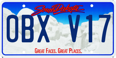 SD license plate 0BXV17