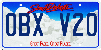 SD license plate 0BXV20