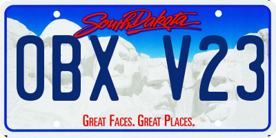 SD license plate 0BXV23