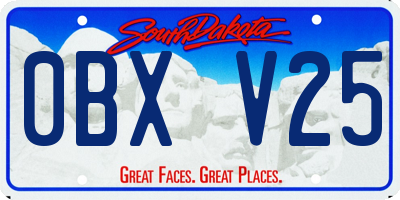 SD license plate 0BXV25
