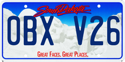 SD license plate 0BXV26