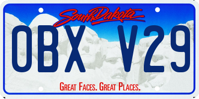 SD license plate 0BXV29