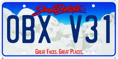 SD license plate 0BXV31