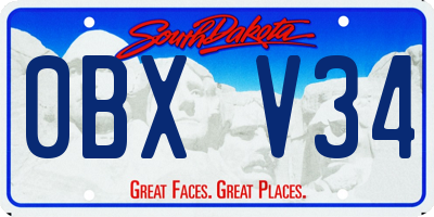 SD license plate 0BXV34