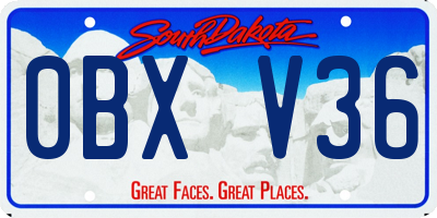 SD license plate 0BXV36