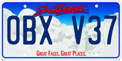 SD license plate 0BXV37