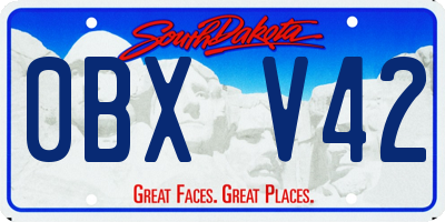 SD license plate 0BXV42