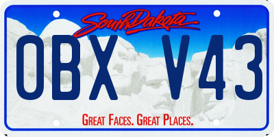 SD license plate 0BXV43