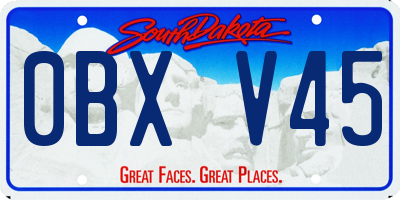 SD license plate 0BXV45