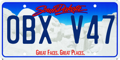 SD license plate 0BXV47