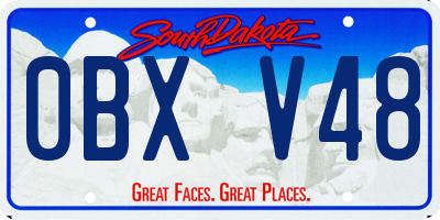 SD license plate 0BXV48