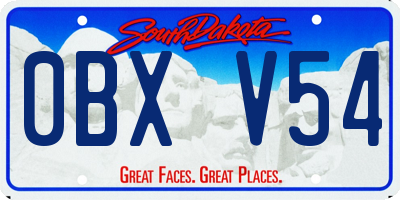 SD license plate 0BXV54