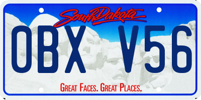 SD license plate 0BXV56