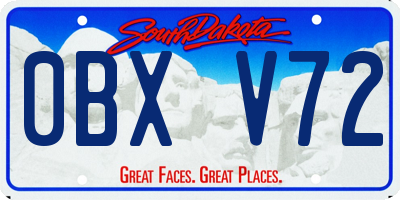 SD license plate 0BXV72