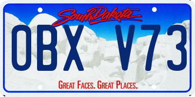SD license plate 0BXV73