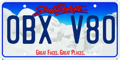 SD license plate 0BXV80