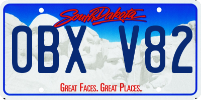 SD license plate 0BXV82