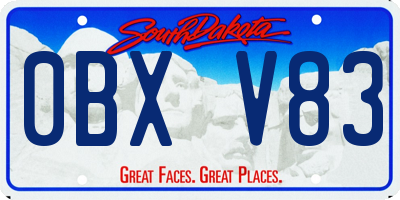 SD license plate 0BXV83