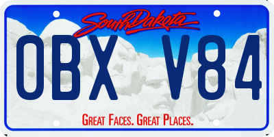 SD license plate 0BXV84