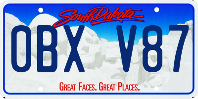 SD license plate 0BXV87