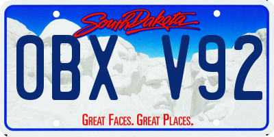 SD license plate 0BXV92